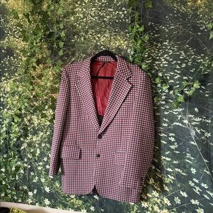 Palm Beach Boutique Red and Black Houndstooth Blazer